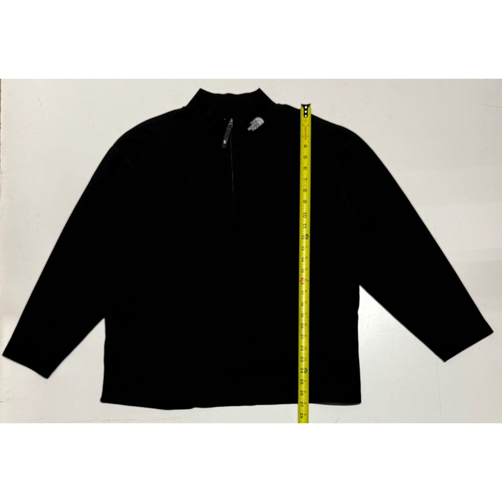 VTG North Face Flight Series Mens XL Black 1/4 Zip Fleece Pullover Sweatshirt